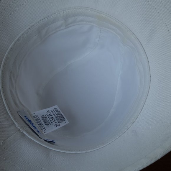 Adidas white cotton fedora hat Medium MED - Picture 9 of 14